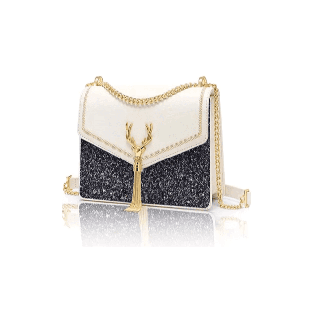 Bolso Pequeño De Dama Elegante Y Moda Bolsos De Hombro Blanco con negro