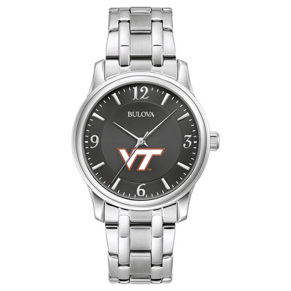 Men's Bulova Black Virginia Tech Hokies Stainless Steel Corporate Collection Watch