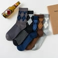 thumbnail image 3 of Men's Argyle Dress Socks Business Casual Patterned Cotton Crew Sock Lightweight Soft Comfort, Medium 7-10.5, 5 Pairs, 3 of 7