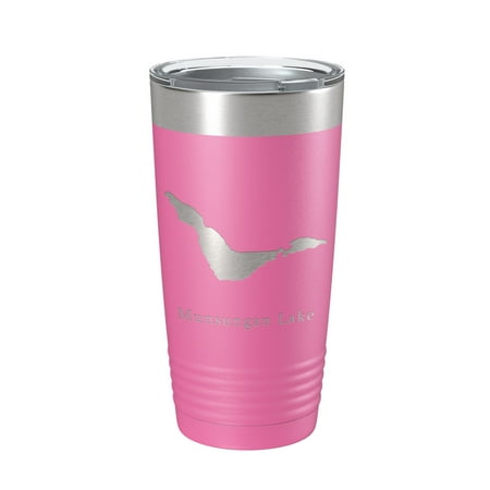 

Munsungan Lake Map Tumbler Travel Mug Insulated Laser Engraved Coffee Cup Maine 20 oz Pink