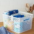 thumbnail image 3 of Mainstays Large White Decorative Plastic Storage Basket, 14.7 in x 12 in x 8.5 in, 3 of 9