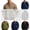 Black, variant on Men's Waffle Henley Shirt Button Crew Neck Long Sleeve Casual Tops Solid Color Comfy Fall Tee Shirts with Elbow Patches Black XXL
