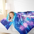 thumbnail image 4 of jejeloiu Cute Cartoon Axolotl Full Size Comforter Sets,Pink Lotus Flowers Bedding Sets For Girls Kids Reversible 3 Pieces, 4 of 8