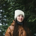 thumbnail image 2 of ACCEHUT Insulated Knit Beanie - Warm Winter Hat for Cold Weather and Style, Ivory/Black, 2 of 5