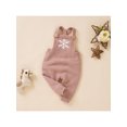 thumbnail image 2 of Bagilaanoe Newborn Baby Girl Boys Knitted Jumpsuit Snowflake Letters Print Sleeveless Bodysuit Overalls 3M 6M 9M 12M 18M Infant Ribbed One Piece Romper, 2 of 9