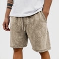 thumbnail image 3 of JoveMarine Men's Casual Summer Shorts, Versatile Solid Color Shorts for Daily Work and Beach, Lightweight Breathable Elastic Waist Shorts Khaki 4XL, 3 of 6