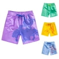 thumbnail image 2 of Men's Casual Classic Fit Short Drawstring Summer Beach Shorts with Pocket Shorty Purple,2XL, 2 of 3