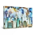 thumbnail image 1 of Startonight Canvas Wall Art Abstract - Skyscrapers among Blue Smoke Clouds Painting - Large Artwork Print for Living Room 32" x 48", 1 of 6