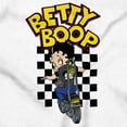 thumbnail image 2 of Betty Boop Checkerboard Biker Cartoon Women Crewneck Sweatshirt Brisco Brands S, 2 of 5