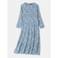thumbnail image 3 of ZANZEA Dresses for Women Floral Back Zip-up Side Pockets Maxi Cupcake Dress, 3 of 5