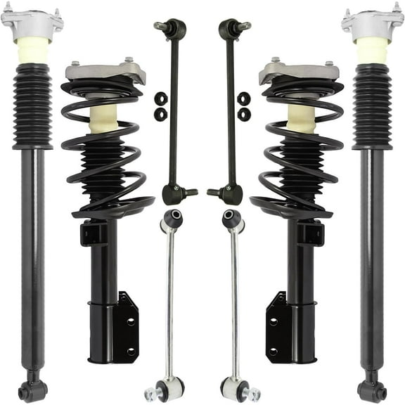 Detroit Axle - 8pc Struts Suspension Kit for 13-15 Mercedes-Benz GLK250 10-15 GLK350, 4 Front Rear Sway Bar Links 2 Front Struts Coil Spring 2 Rear Shock Absorbers 2013 2014 2015 Replacement