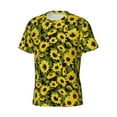 thumbnail image 3 of Yiaed Sunflowers In Vintage Print Mens Short Sleeve Tight Fit T-Shirt, Crewneck Casual Tee-XX-Large, 3 of 5