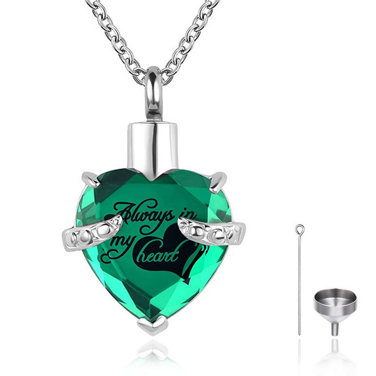 Heart Cremation Urn Necklace for Ashes Keepsake Memorial Jewelry Stainless Steel Double Heart Pendant Cremation Lockets for Ashes 