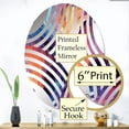 thumbnail image 3 of Designart "Vibrant Mystic Ikat Fusion" Abstract Baptist Fan Round Wall Mirror - Oval Printed Decorative Mirror - Multiple Color Options, 3 of 5