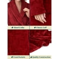 thumbnail image 6 of PAVILIA Dark Red Women Robe Fleece Plush Soft, Fluffy Fuzzy Cozy Warm Lightweight Bathrobe, Shower Spa House Long Robe for Women, S/M, 6 of 7