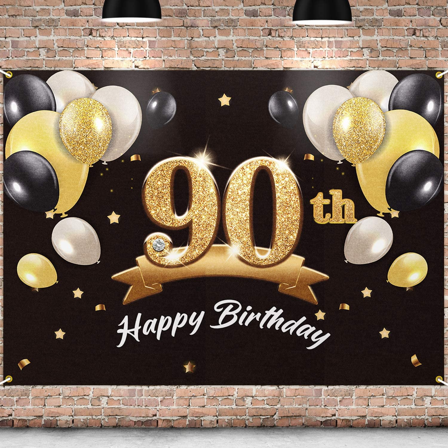 90th Birthday Pink Glitz Party Range 90 Party/Plates/Napkins/Banners/Cups