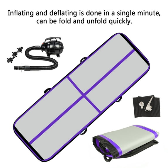 Purple 8m/26ft Inflatable Air Track Tumbling Gymnastic Mat Floor Home Training Exercise Airtrack mat W/ Pump Fbsport