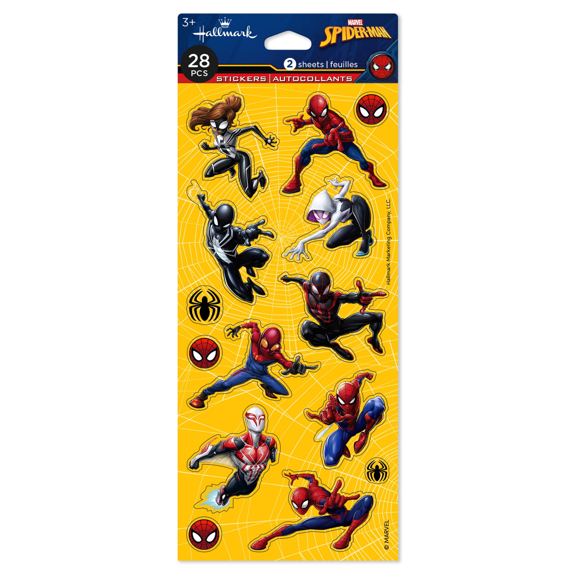 Hallmark Marvel Stickers (Spider-Man), 2 Sheets