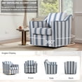 thumbnail image 2 of UIXE Swivel Accent Chair, Modern Round Barrel Arm Chair for Living Room, Bedroom, Comfy Club Reading Chairs for Adults (Stripe Navy, Set of 2), 2 of 7