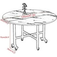 thumbnail image 2 of Folding Dining Table Saving Folding Dining Table,Round Drop Leaf Kitchen Dining Room Tables, Universal Wheel with Brake for Kitchen Home Party (Color : White B, Size : 120cm/47.2in), 2 of 6