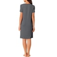 thumbnail image 3 of INSPIRE CHIC Women's Sleepshirt Short Sleeve Ruffle Nightgown Sleep Dress Loungewear Nightshirts S Gray, 3 of 6