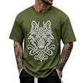 thumbnail image 4 of XIAONU Celtic Wolf Print T Shirt for Men Short Sleeve Crew Neck Casual Tops, 4 of 4
