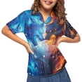 thumbnail image 3 of Binienty Wolf Flame Kids Hawaiian Shirt Button Down Tropical Shirt Casual Boys Short Sleeve Beach Shirt Soft Breathable Youth Summer Outfit, 3 of 7