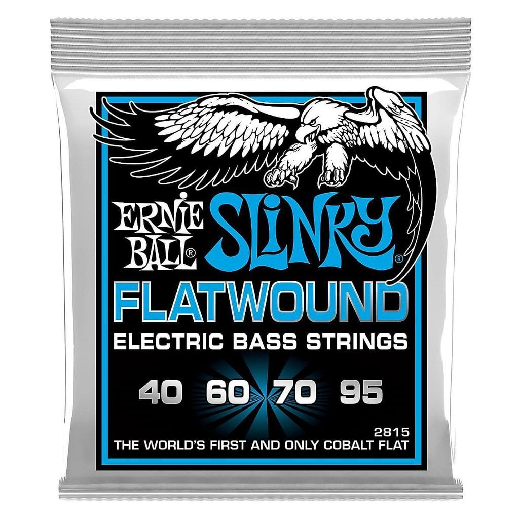 Ernie Ball Extra Slinky Flatwound Bass Guitar Strings, 40-95 Gauge (P02815)