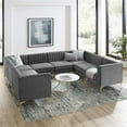 thumbnail image 3 of Modway Triumph Channel Tufted Performance Velvet 8-Piece Sectional Sofa in Gray, 3 of 11