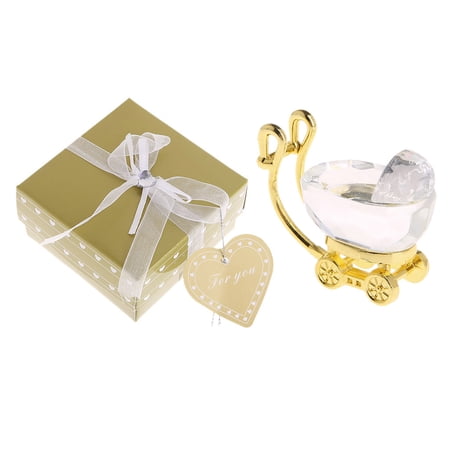 JUNTEX Crystal Baby Carriage Christening Favor Kids Birthday Gifts Baby Shower Favors