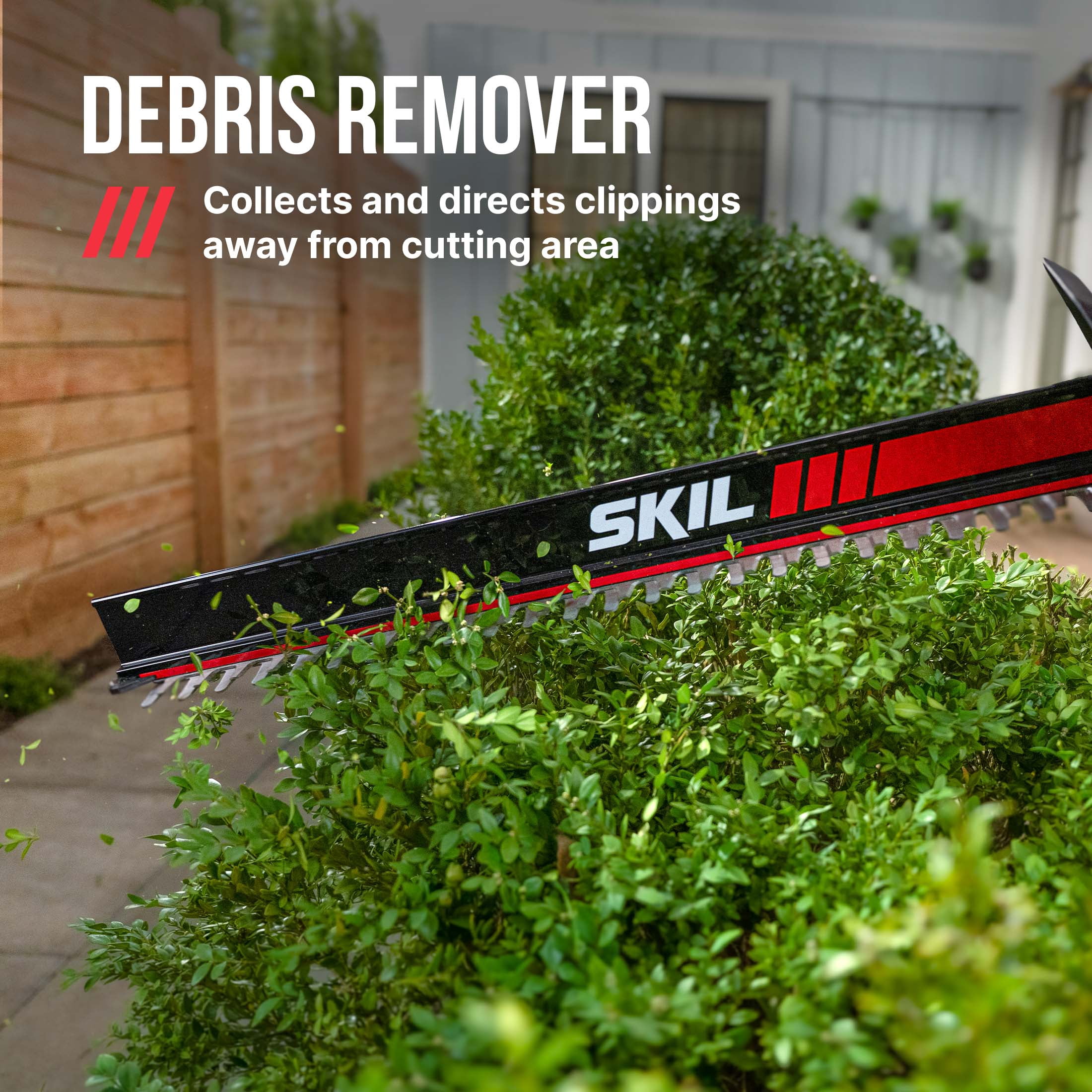 SKIL PWR CORE 40V Brushless 24-Inch Hedge Trimmer Kit with Dual-Action Steel Blades, 2.0Ah Battery and 60W Charger, HT2400C-11