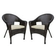 thumbnail image 2 of Jeco Wicker Patio Chair in Brown and Tan (Set of 2), 2 of 5