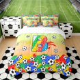 thumbnail image 3 of Erosebridal Letter B Orange Gradient Soccer Ball Print Twin Bedding Sets, Sports Monogram Bedding Comforter Set for Kids Boys and Girls, Reversible 7-Piece, 3 of 6