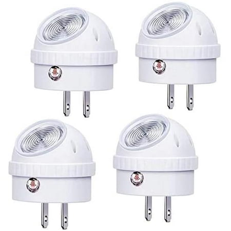 

Emotionlite Plug-in Night Lights Warm White LED Nightlight 360 Rotation Dusk to Dawn Sensor Kids Adult Bedroom Hallway Bathroom Kitchen Stairways Corridor UL Listed 4 Pack