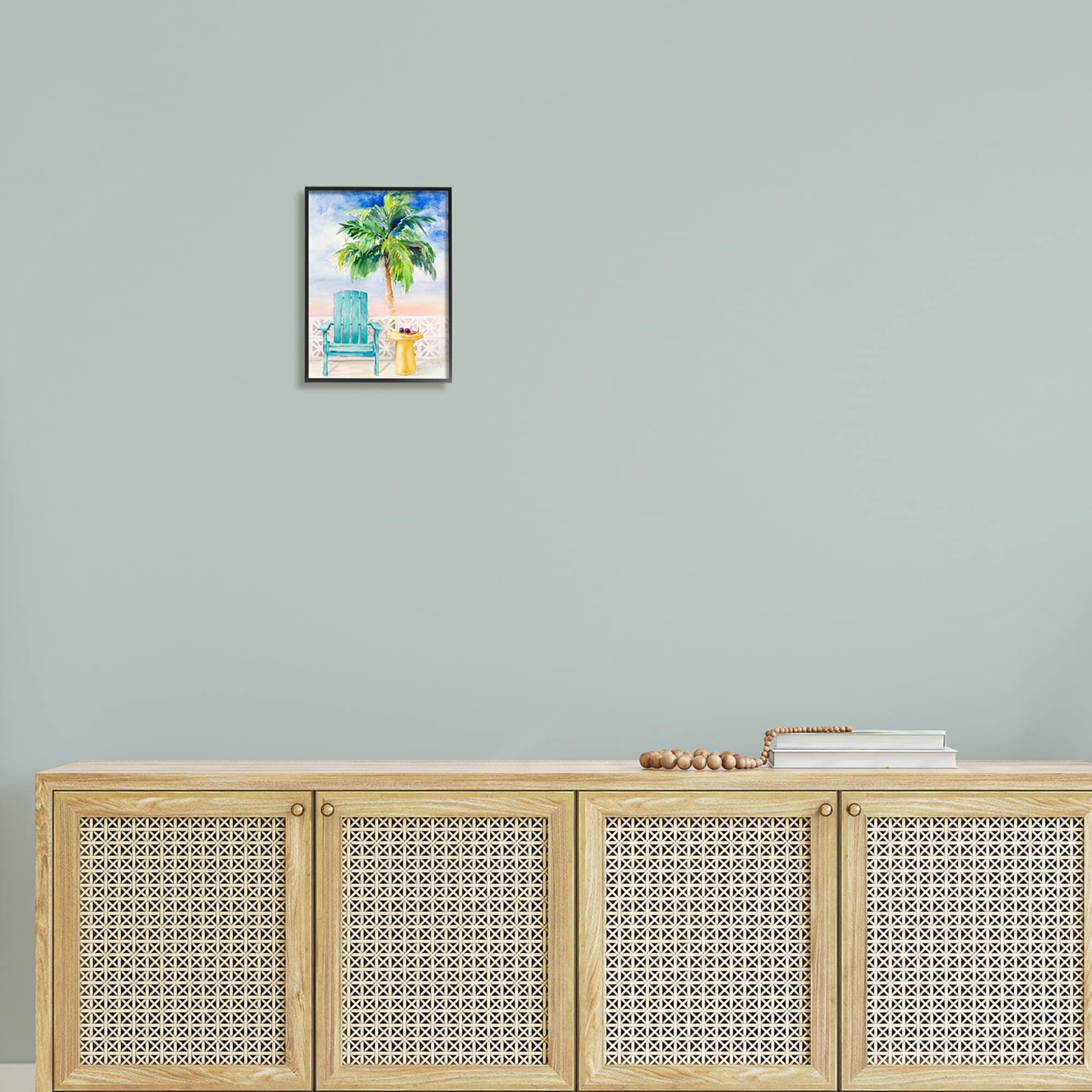 Stupell Industries Tropical Beach Chair Palm Tree Seaside Painting Framed Wall Art, 11 x 14, Design by Lanie Loreth