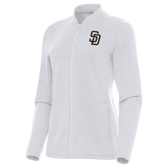 Women's Antigua White San Diego Padres Continual Full-Zip Jacket