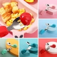 thumbnail image 5 of Cute Spoon Fork Set Toddler Dinnerware Silicone Children Utensil Baby Gadgets Stainless Steel Tableware Set PINK, 5 of 8
