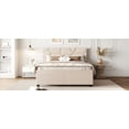 thumbnail image 2 of Full Size Upholstered Platform Bed with Linen Fabric and Beige Color, 2 of 13