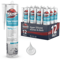 Kraken Bond Hyper Kitchen Bathroom Silicone - Clear/ 12 Pack