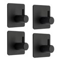 thumbnail image 3 of Gancho adhesivo 3M de 4 piezas, gancho adhesivo para pared de baño, colgador de cuadros sin taladrar, gancho autoadhesivo adhesivo de acero inoxidable, negro, 3 of 4