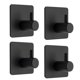 thumbnail image 3 of Gancho adhesivo 3M de 4 piezas, gancho adhesivo para pared de baño, colgador de cuadros sin taladrar, gancho autoadhesivo adhesivo de acero inoxidable, negro, 3 of 4