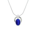 thumbnail image 2 of Delight Jewelry Silvertone Small Blue Imitation Cat's Eye Joy Ring Charm Necklace, 18", 2 of 4