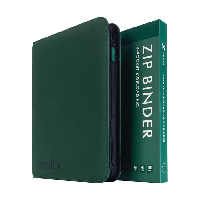 Carpeta para cartas coleccionables Vault X de 9 bolsillos para 360 cartas, verde