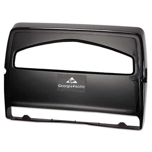 Safe-T-Gard Toilet Seat Cover Dispenser, Half-Fold, 16.38 X 2.5 X 11.75, Black | Bundle of 2 Each