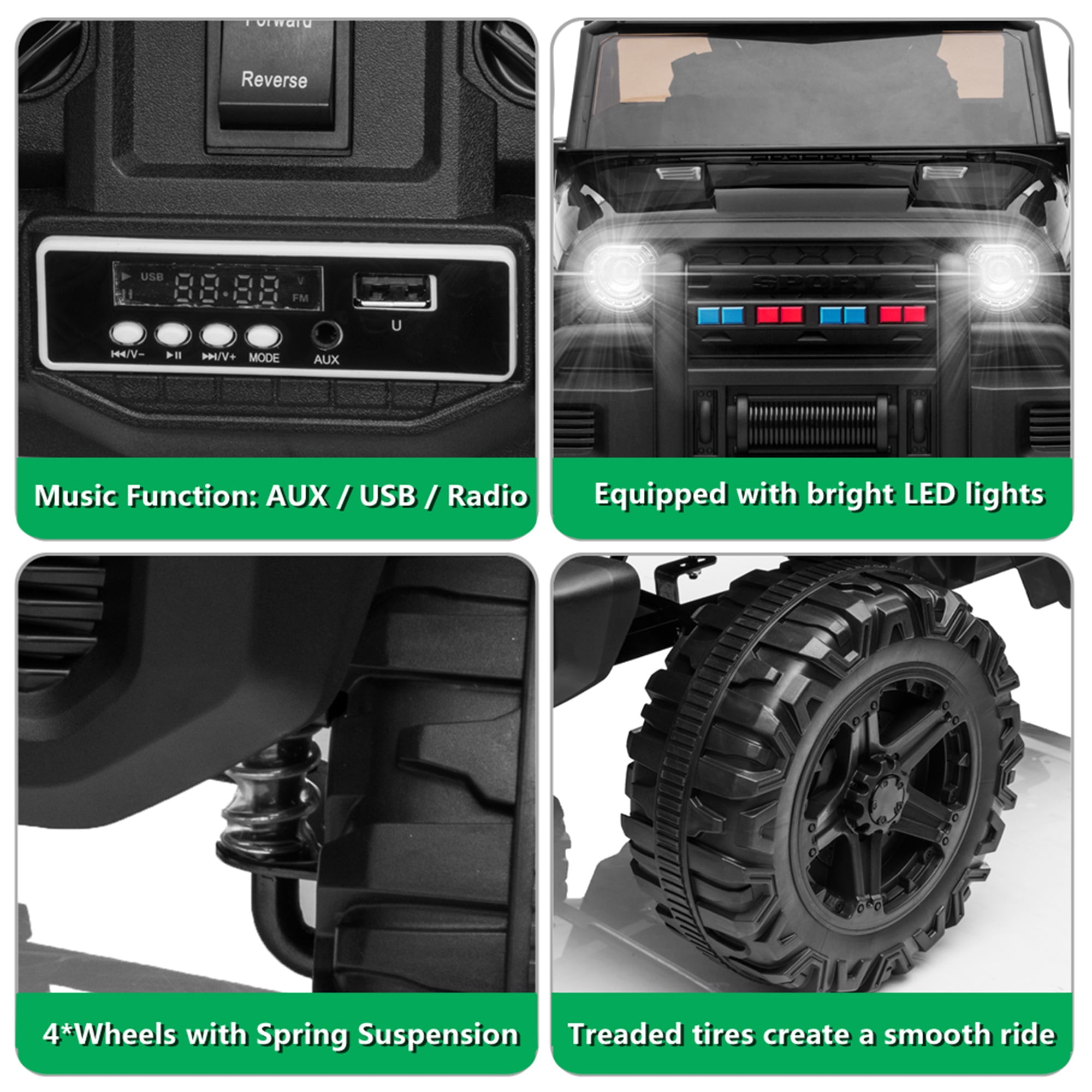 CIPACHO 12V Powered Electric Car Dual Drive, Ride Ons for Kids Car with 2.4G Remote Control, Black