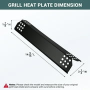 Unicook 14.56 Inch Porcelain Grill Heat Plate, Gas Grill Replacement Parts, 4 Pack Heat Shield Tents, Burner Cover, Flavorizer Bars, Flame Tamer for BBQ Gas Grill
