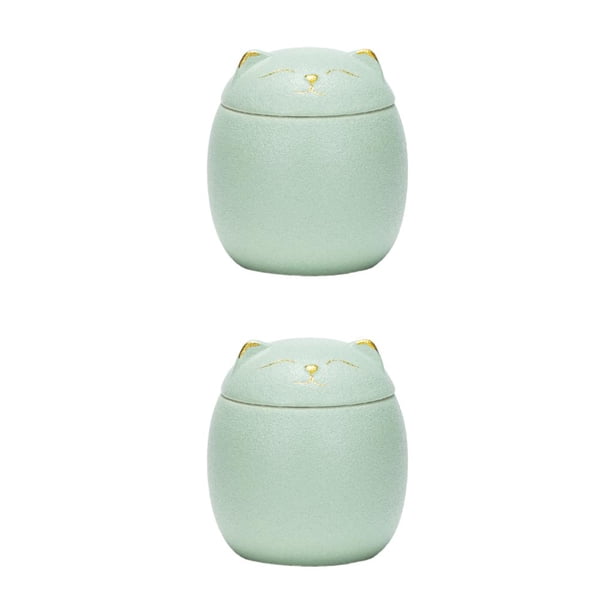 Tarro de Té de Cerámica Advancent Decorativo Portátil A Prueba De Humedad Verde 500ml 2Conjunto