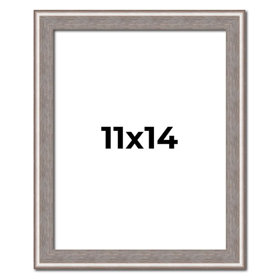 11x14 Frame Grey Real Wood Picture Frame Width 1.25 inches | Interior Frame Depth 0.5 inches | Hans
