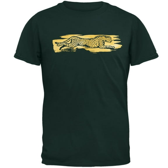 Jaguar in Motion Mens T Shirt Forest Green SM