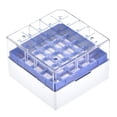 thumbnail image 1 of Unique Bargains Freezer Tube Box 25 Places Waterproof Polypropylene Holder Rack for 1.8/2ml Microcentrifuge Tubes, Blue 4Pcs, 1 of 5